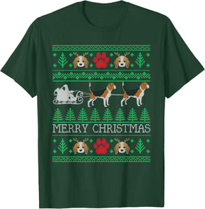 Christmas Beagle Dog Lovers Beagle Ugly Men Women Kids T-Shirt - T-Shirt | Forest