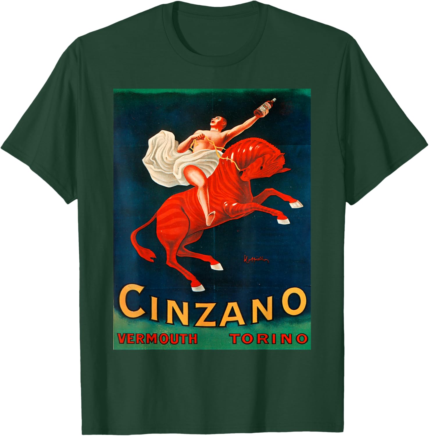Vintage poster - Cinzano Vermouth Torino Retro T-Shirt - T-Shirt | Forest