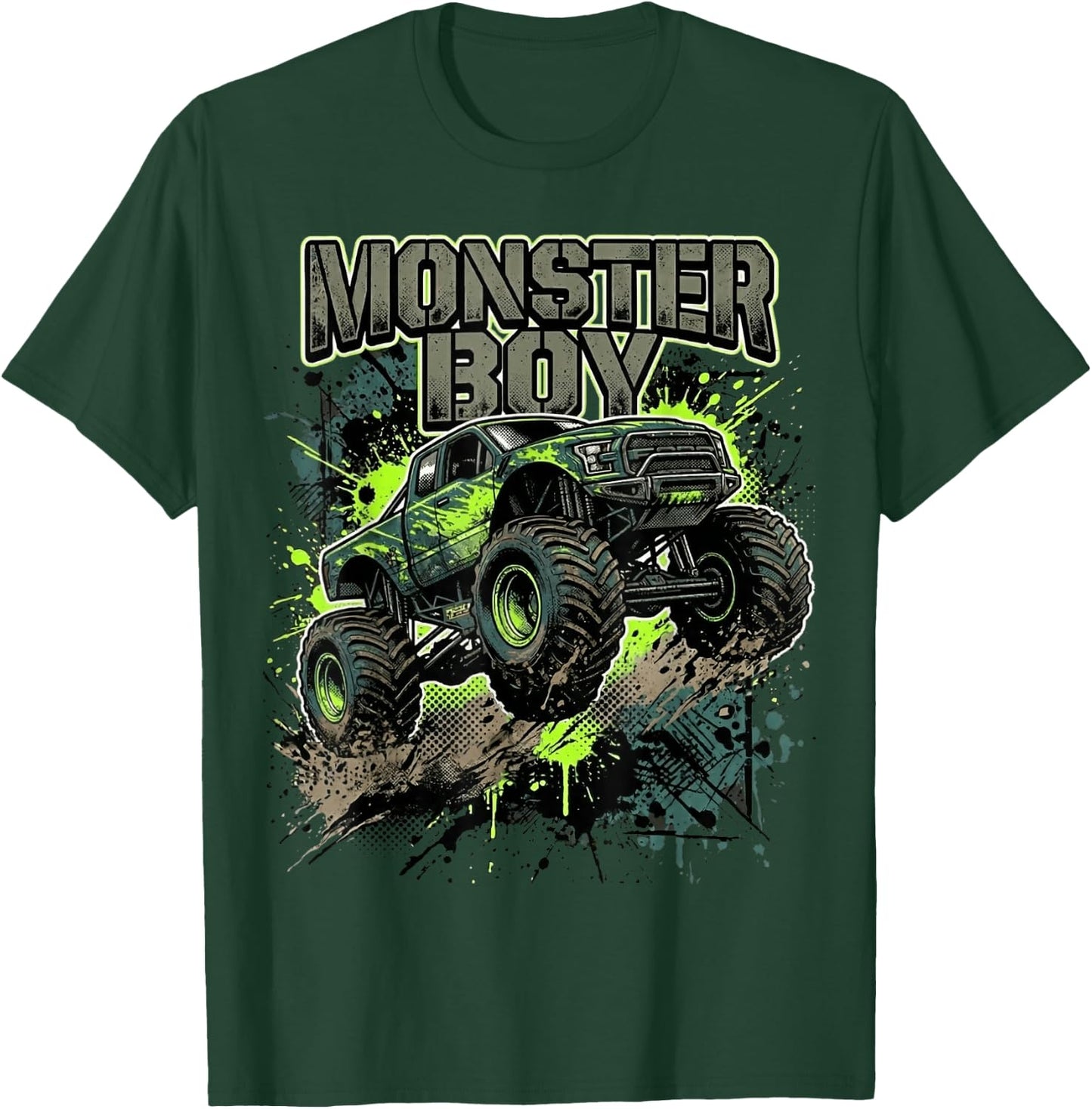 Monster Truck Boy Family Matching T-Shirt - T-Shirt | Forest