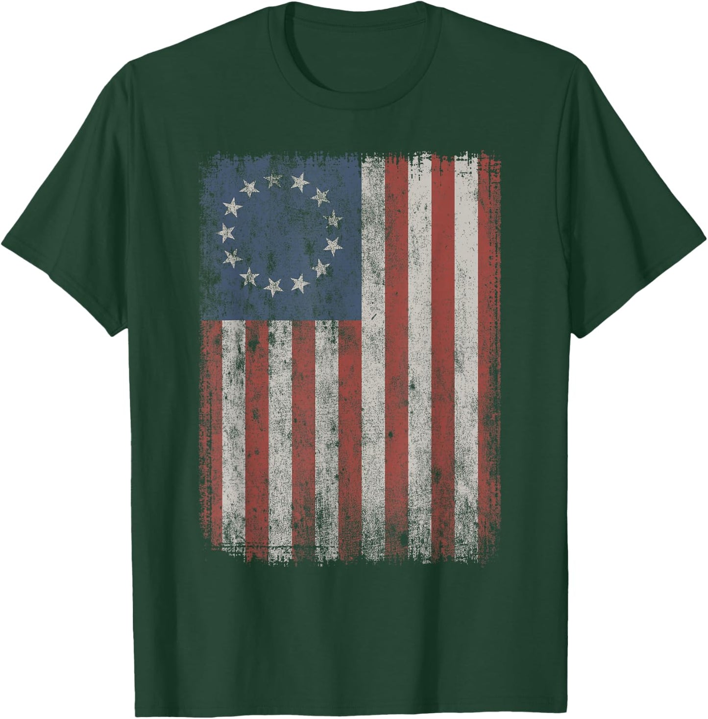 Vintage Betsy Ross Flag T-Shirt - T-Shirt | Forest