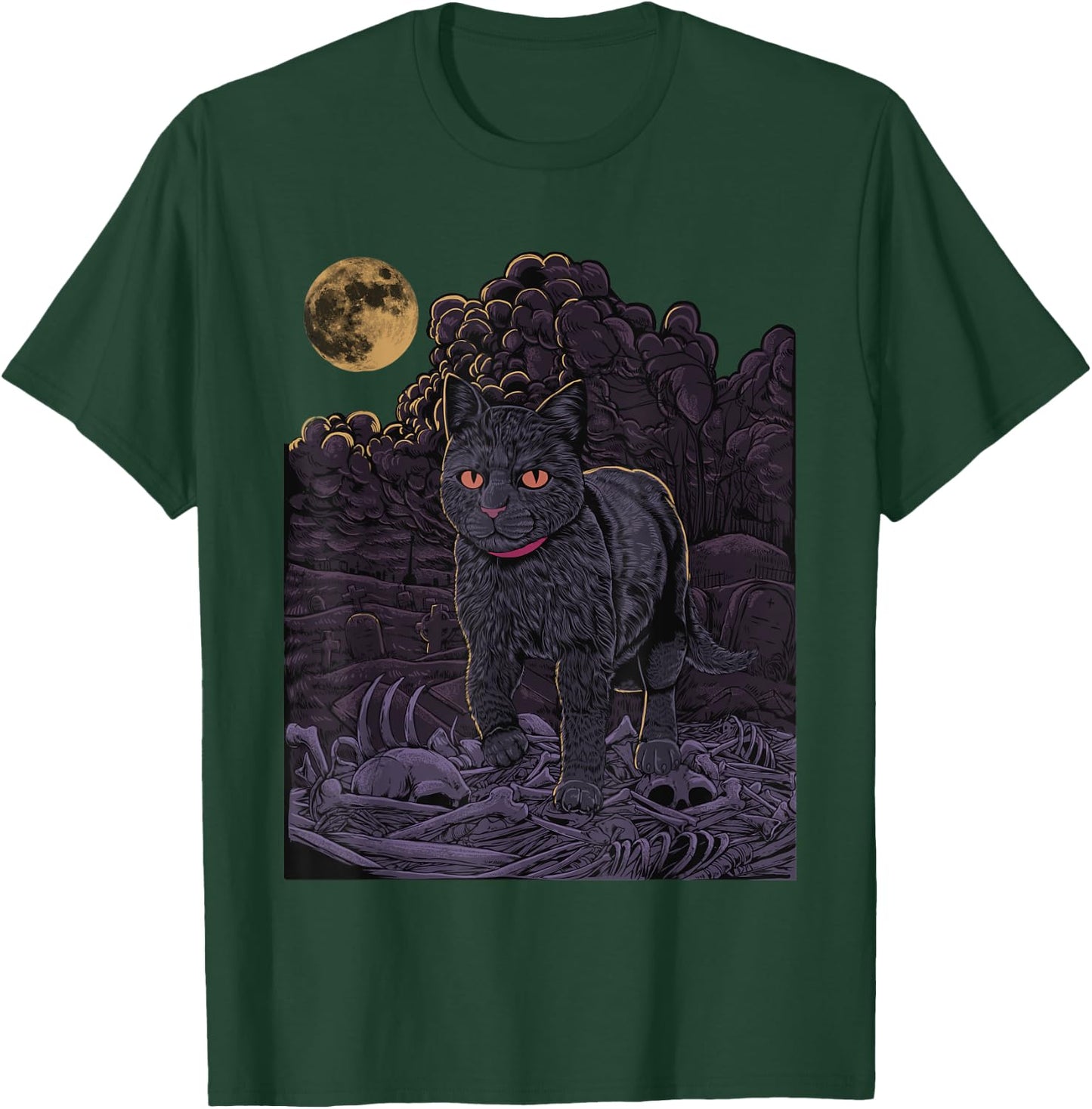 Evil Cat - Black cat in the cemetery - Gothic Cat Women T-Shirt - T-Shirt | Forest