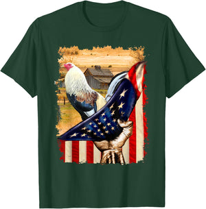 Rooster Shirt US Flag Cock Fight T-Shirt - T-Shirt | Forest