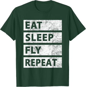 Drone Pilot Eat Sleep Fly Pilot T-Shirt - T-Shirt | Forest