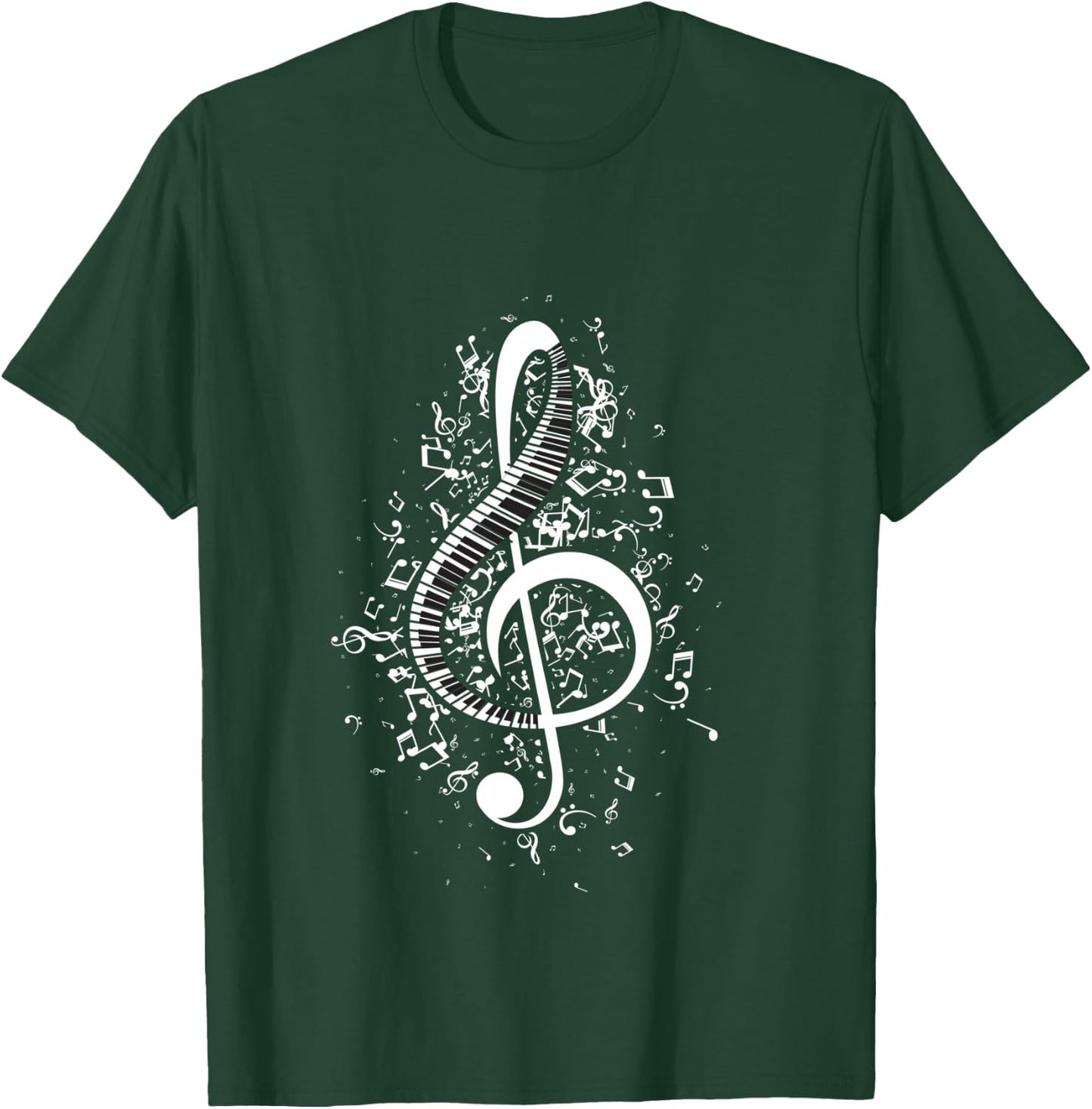 Treble Clef Keys - Piano Player Pianist Classical Music T-Shirt - T-Shirt | Forest
