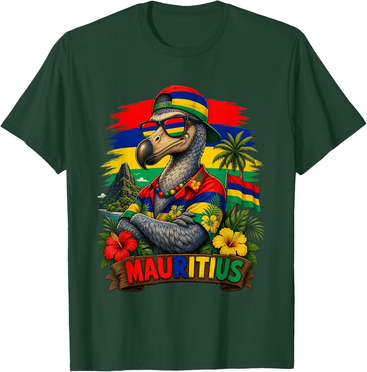National Pride Mauritius Dodo Flag T-Shirt - T-Shirt | Forest