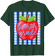 Striped Apple Fourth Grade Back to School Teachers Kids T-Shirt - T-Shirt | Forest