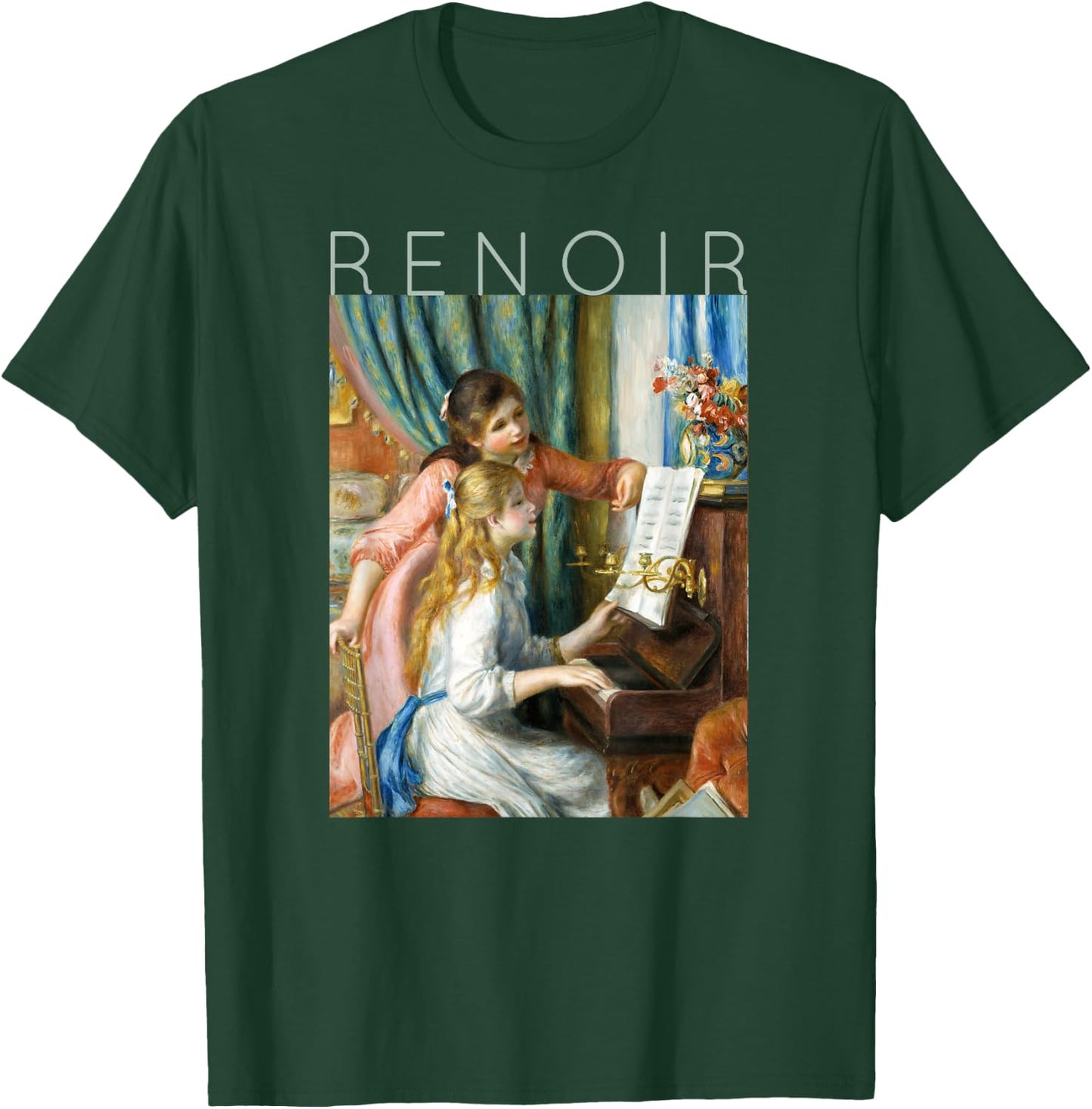 Auguste Renoir - Two Young Girls at the Piano - Musicians T-Shirt - T-Shirt | Forest