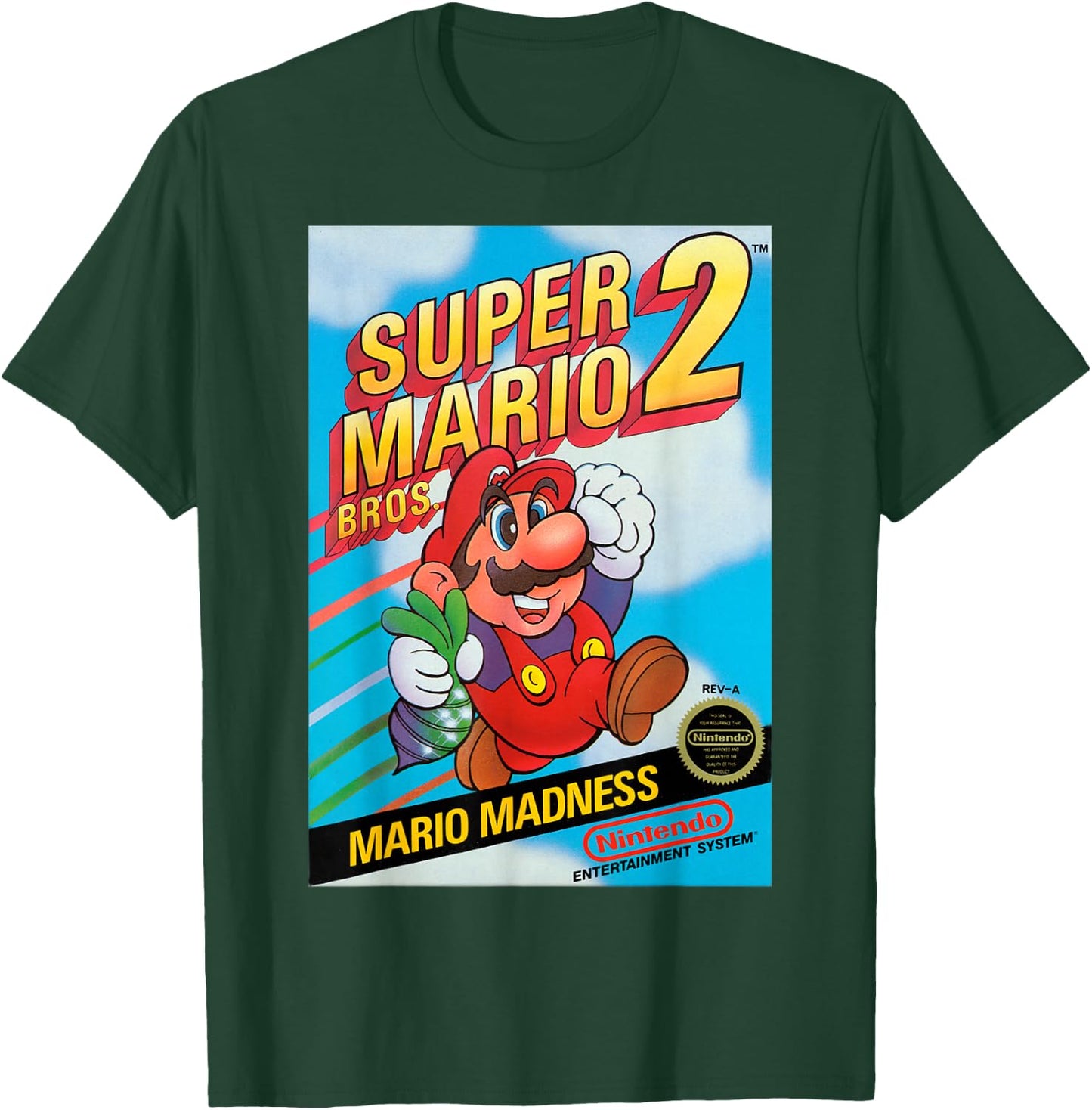 Super Mario Bros 2 Retro Box Art Graphic T-Shirt - T-Shirt | Forest