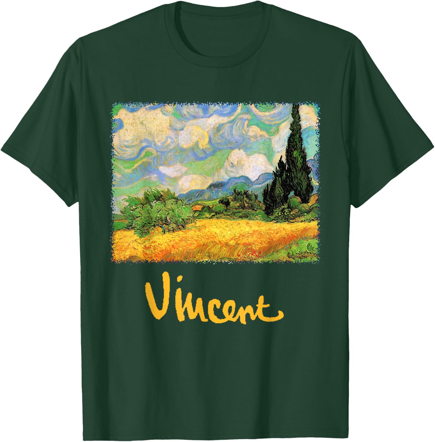 Wheat Field with Cypress Haute Galline by Vincent van Gogh T-Shirt - T-Shirt | Forest