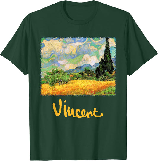 Wheat Field with Cypress Haute Galline by Vincent van Gogh T-Shirt - T-Shirt | Forest