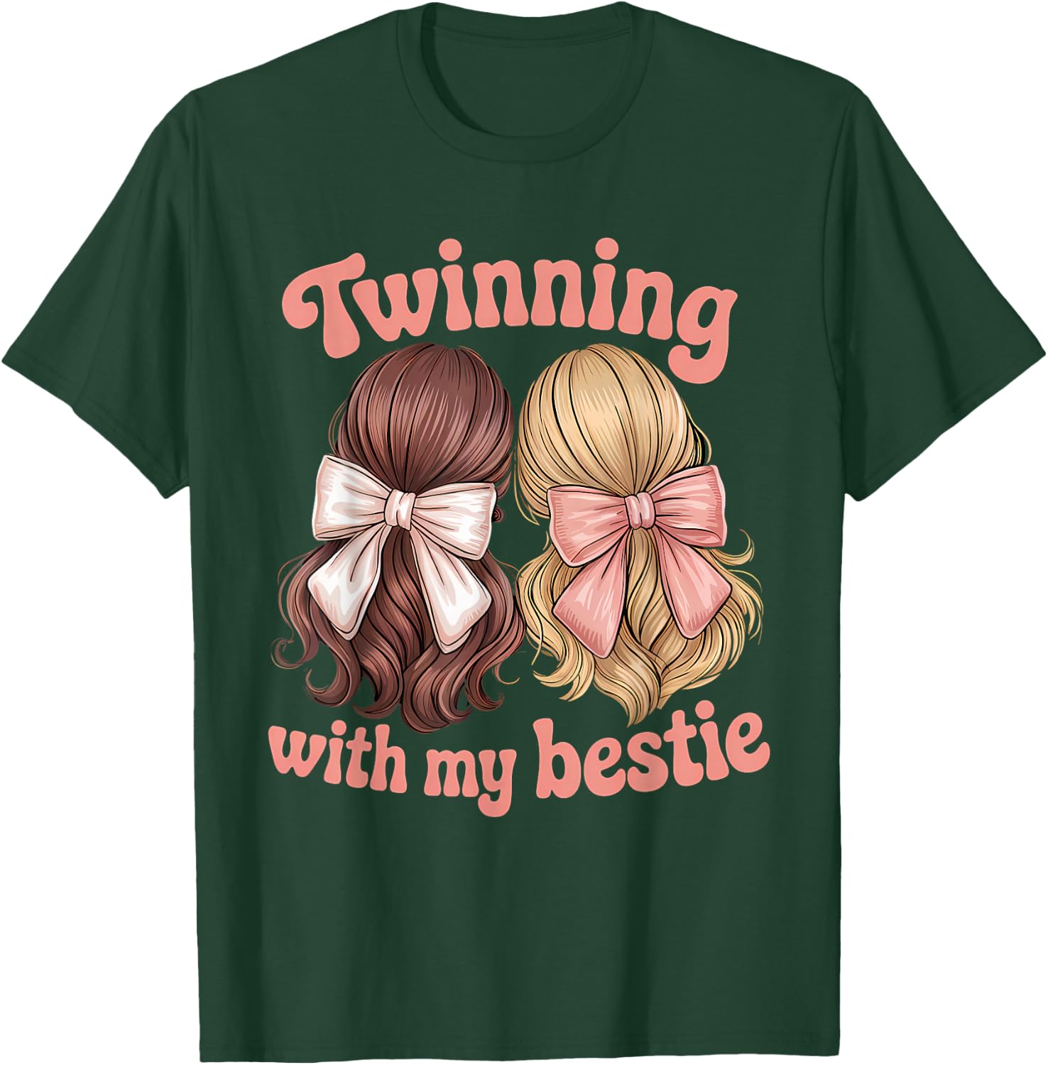 Friends Twinning With My Bestie Twin Matching Twins Friends T-Shirt - T-Shirt | Forest