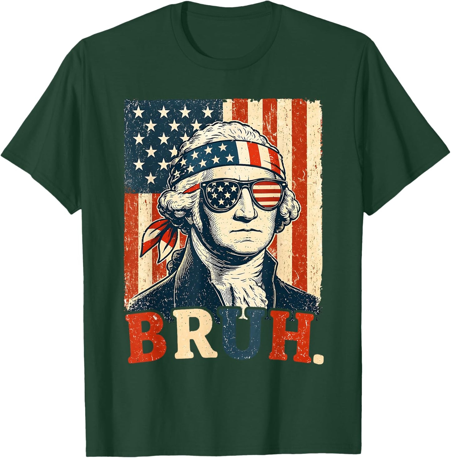 4th of July George Washington Bruh Meme Men Women Kid T-Shirt - T-Shirt | Forest