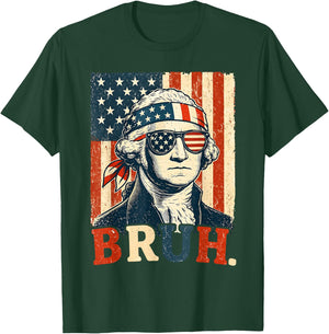 4th of July George Washington Bruh Meme Men Women Kid T-Shirt - T-Shirt | Forest