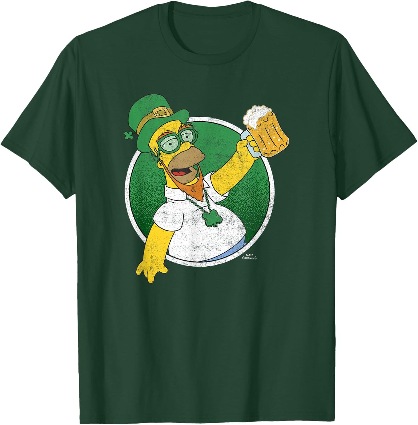 The Simpsons St. Patrick's Day Homer Lucky Beer Celebrations T-Shirt - T-Shirt | Forest