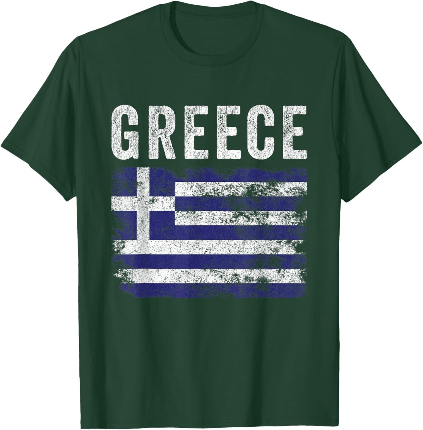 Greece Flag Distressed - Men Women Kids - Greek Flag T-Shirt - T-Shirt | Forest