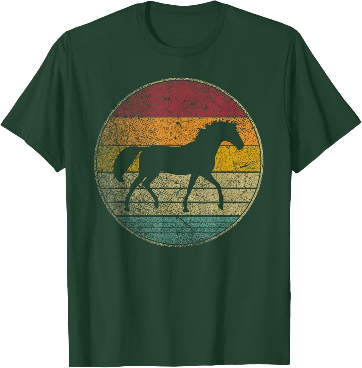 Horse Lover Riding Girl Horseback Vintage Retro 70s 80s Gift T-Shirt - T-Shirt | Forest