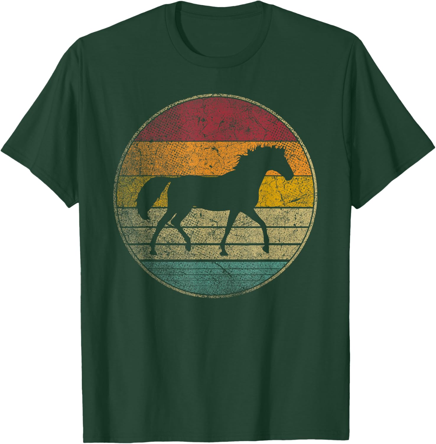 Horse Lover Riding Girl Horseback Vintage Retro 70s 80s Gift T-Shirt - T-Shirt | Forest