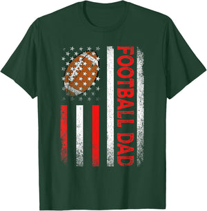 Classic Retro American Flag Football Dad Men Father's Day T-Shirt - T-Shirt | Forest
