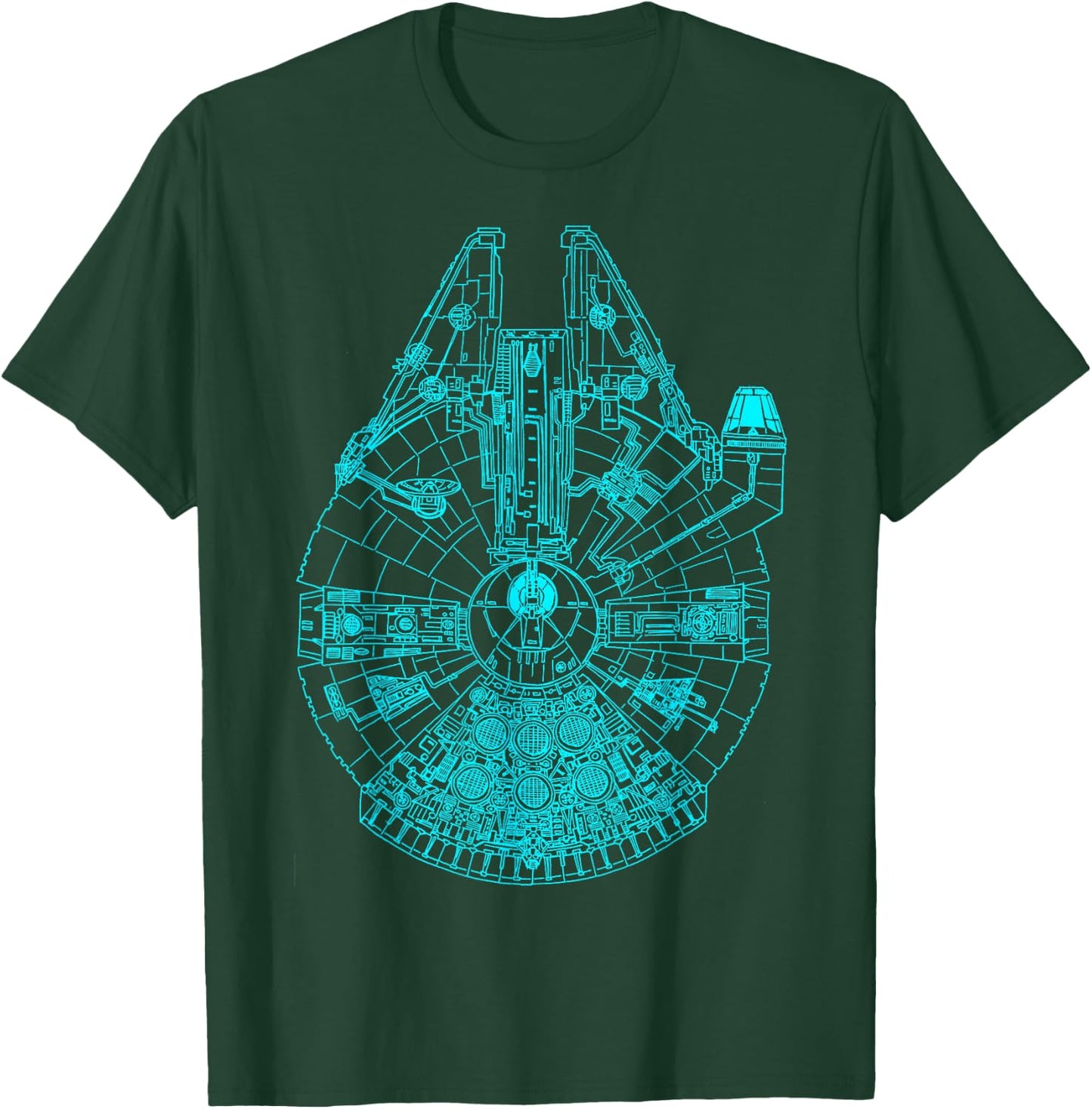 Star Wars Millennium Falcon Teal Details Graphic T-Shirt - T-Shirt | Forest