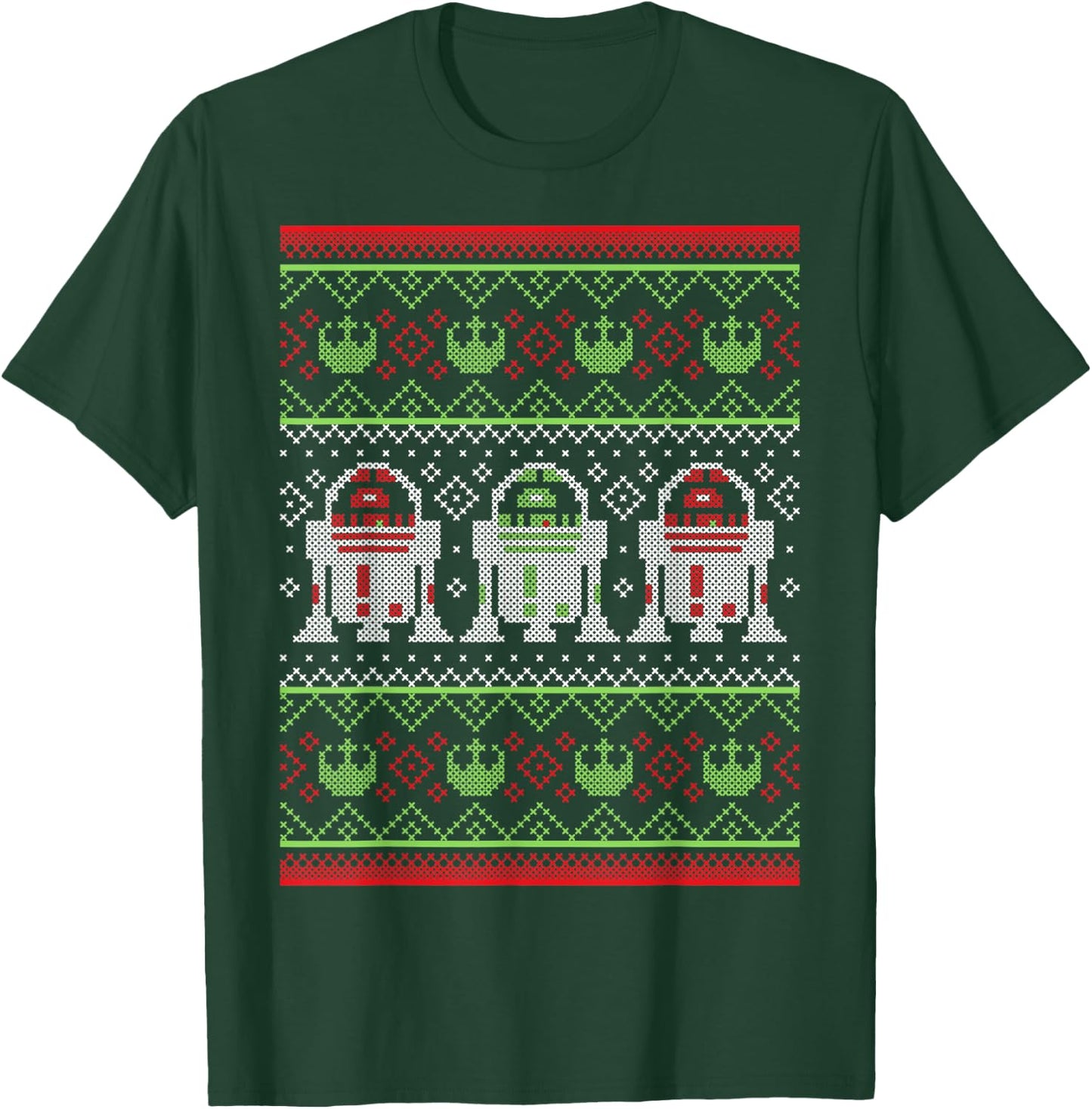 Star Wars R2-D2 Ugly Christmas Sweater Rebel T-Shirt - T-Shirt | Forest