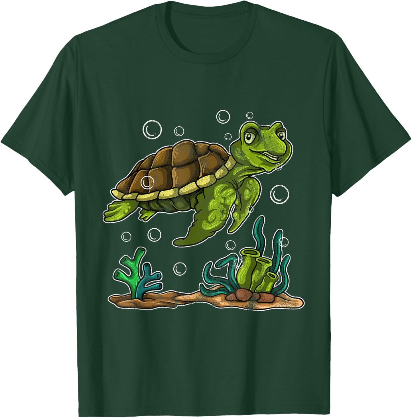 Turtle Girls Boys Tortuga Ocean Chill Turtle T-Shirt - T-Shirt | Forest