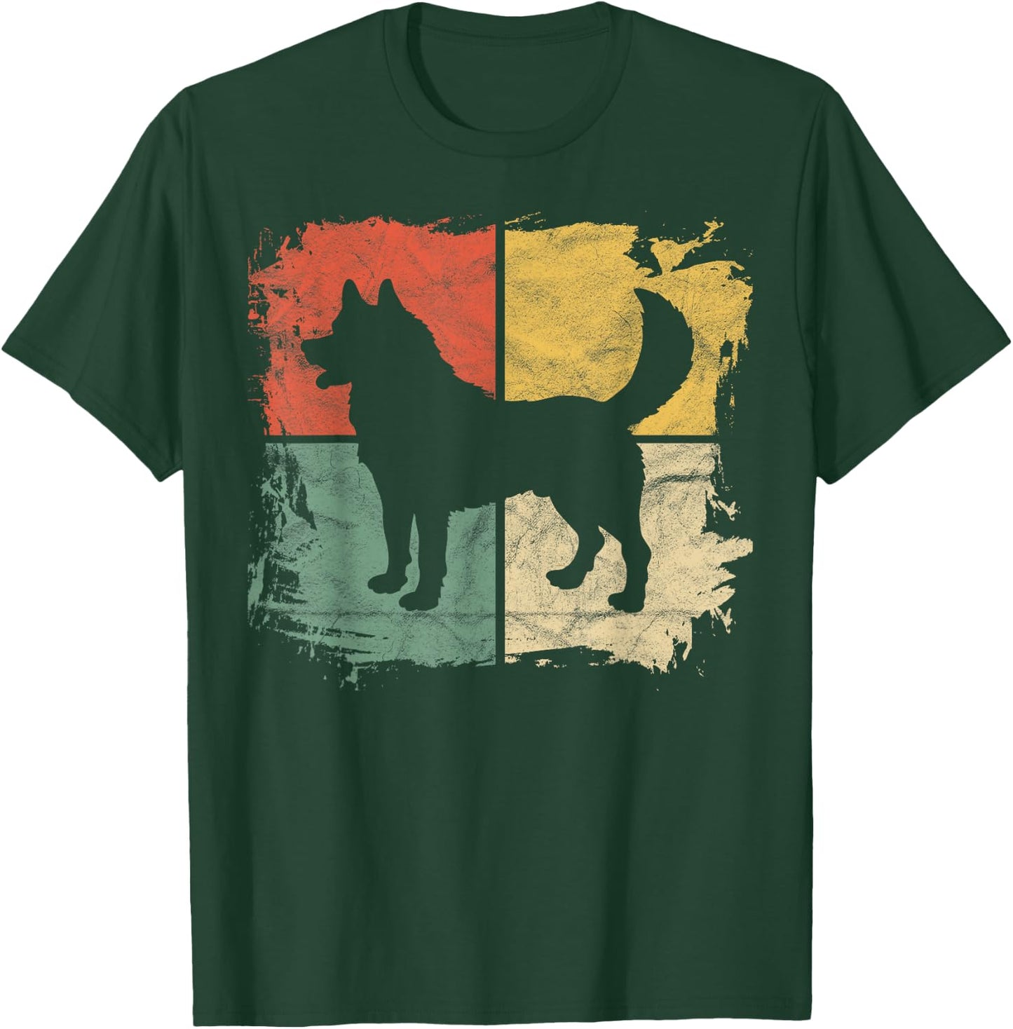 Square Retro Husky Owner Gift Dog Siberian Huskies Dad Mom T-Shirt - T-Shirt | Forest