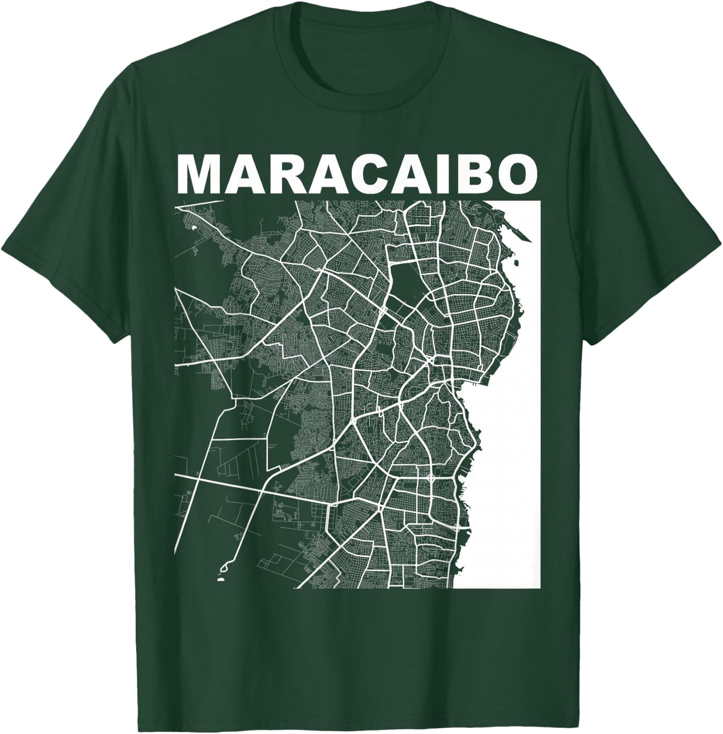 Venezuela Souvenir Maracaibo City Street Map T-Shirt - T-Shirt | Forest