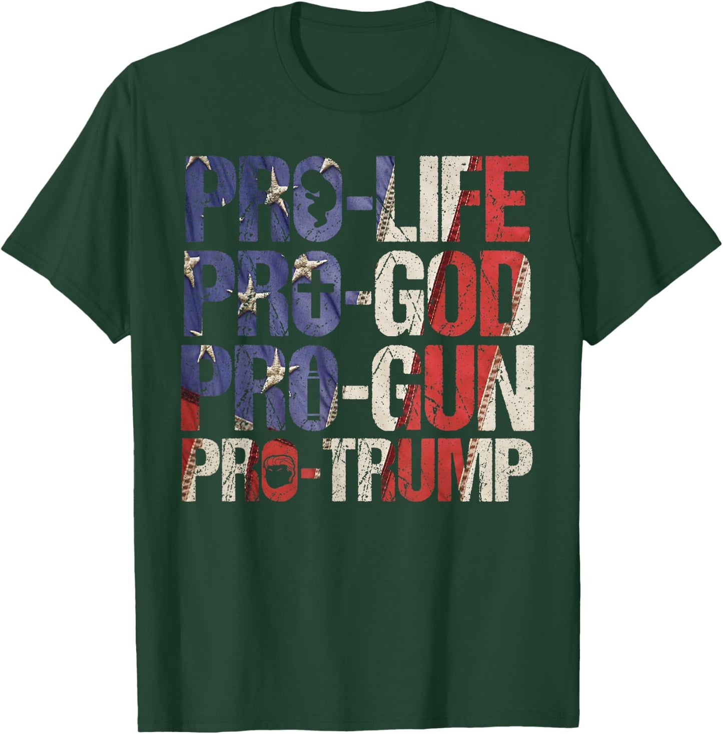Pro Life God Gun Trump USA Re-elect Donald Trump 2020 Gift T-Shirt - T-Shirt | Forest
