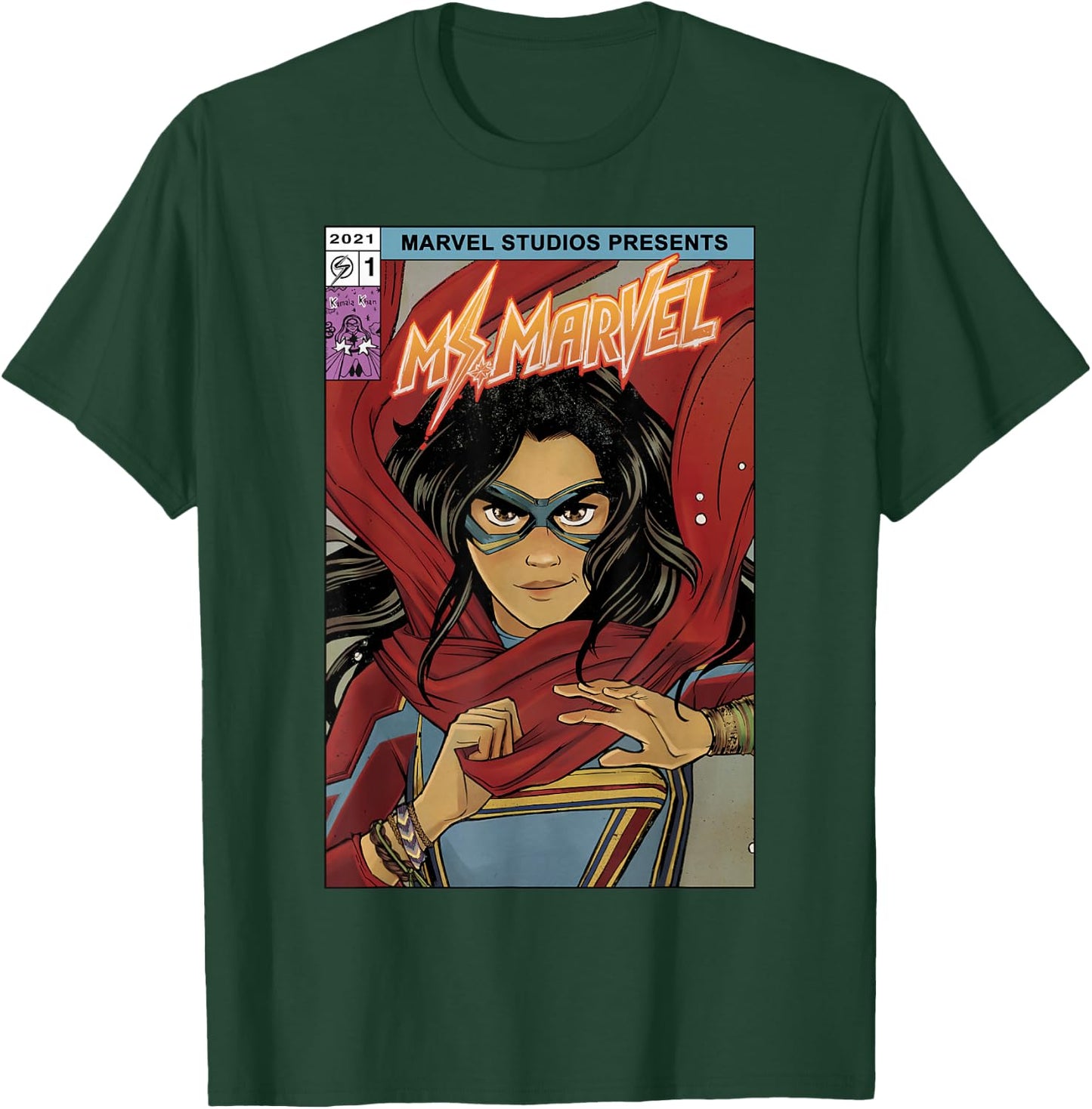 Marvel Ms. Marvel Kamala Khan Comic Cover T-Shirt - T-Shirt | Forest
