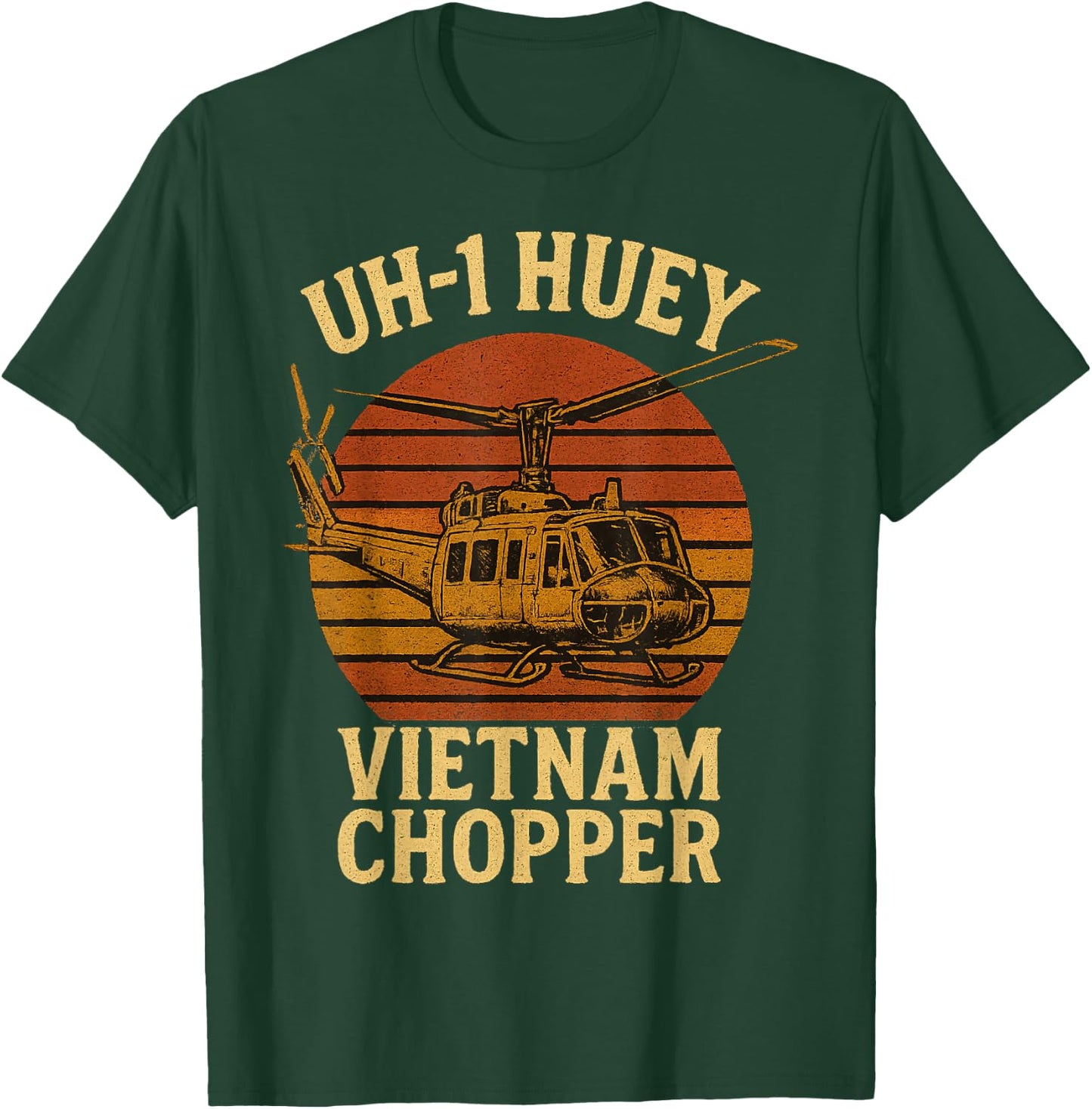 UH 1 Huey Vietnam Chopper T-Shirt - T-Shirt | Forest