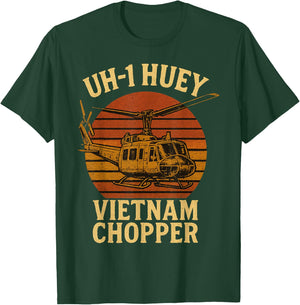 UH 1 Huey Vietnam Chopper T-Shirt - T-Shirt | Forest