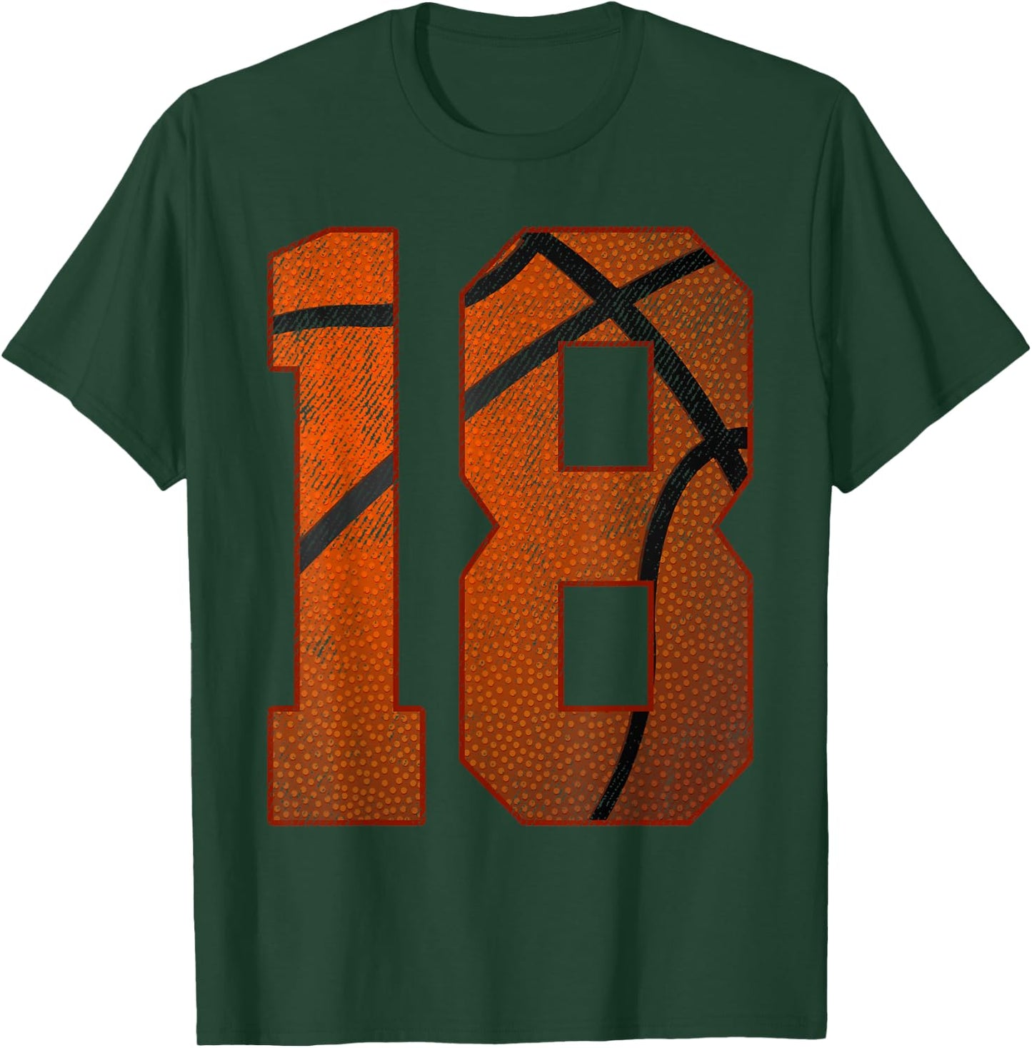 18th Birthday Party Eighteen 18 Year Old Basketball Bday Boy T-Shirt - T-Shirt | Forest