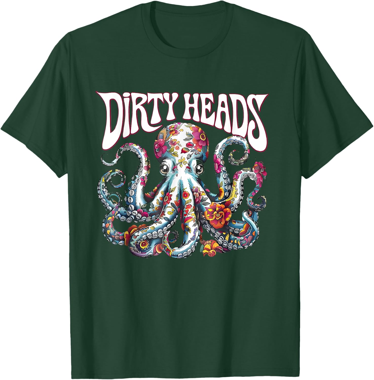 Octopus Lover Floral Octopus Ocean Sea Animal Dirty Heads T-Shirt - T-Shirt | Forest