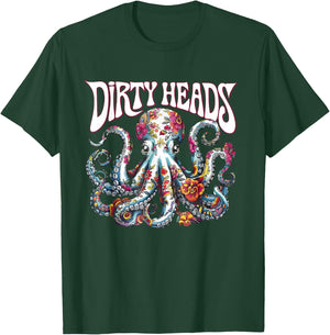 Octopus Lover Floral Octopus Ocean Sea Animal Dirty Heads T-Shirt - T-Shirt | Forest
