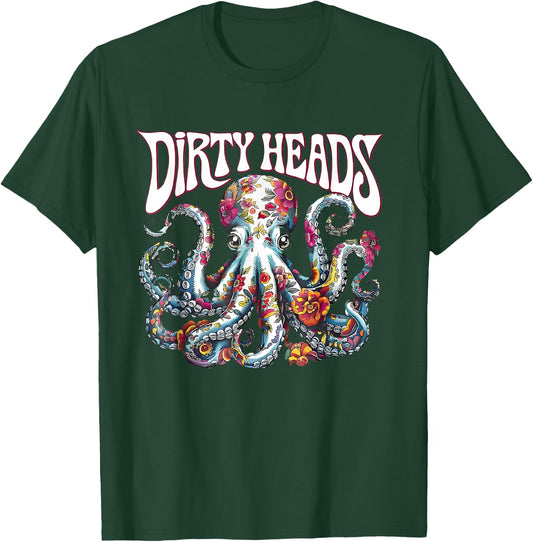 Octopus Lover Floral Octopus Ocean Sea Animal Dirty Heads T-Shirt - T-Shirt | Forest