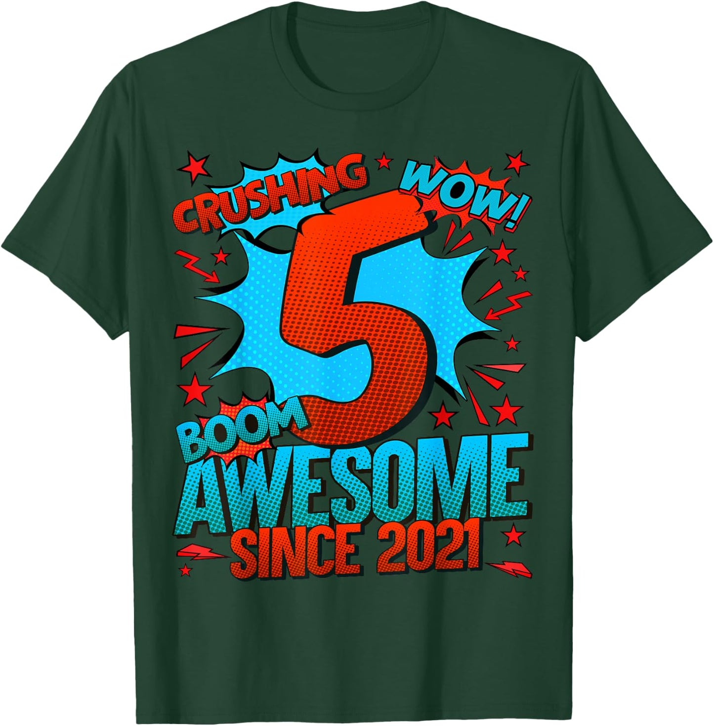 5 Year Old Gifts for Boys 5th Birthday Boy 5 Year Old Boy T-Shirt - T-Shirt | Forest