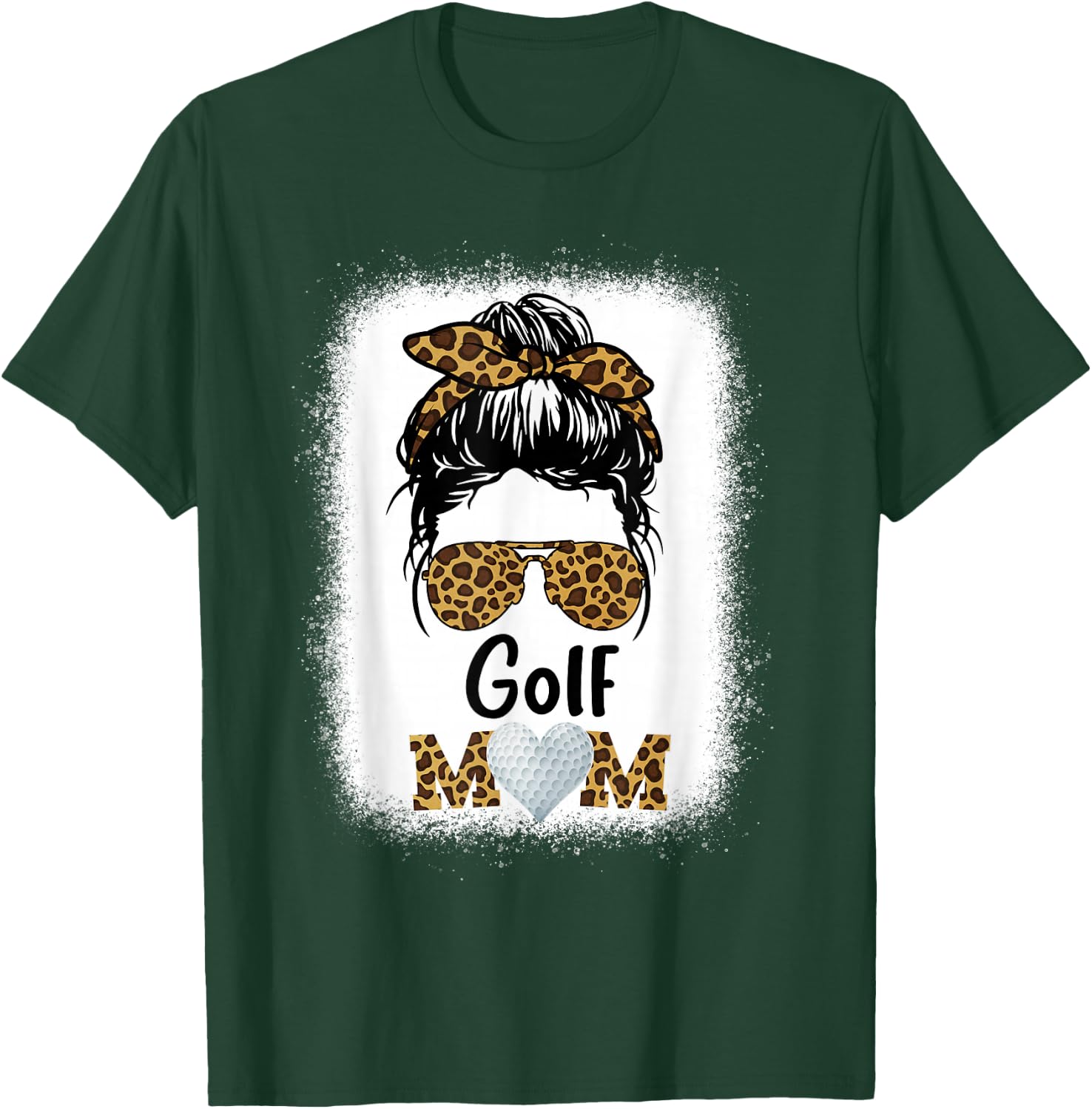 Golf Mom Bleached Leopard Cheetah Print Women Mama Funny T-Shirt - T-Shirt | Forest