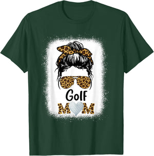 Golf Mom Bleached Leopard Cheetah Print Women Mama Funny T-Shirt - T-Shirt | Forest