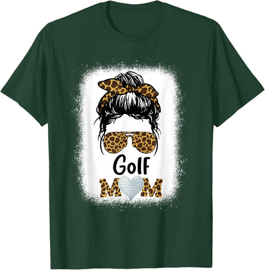Golf Mom Bleached Leopard Cheetah Print Women Mama Funny T-Shirt - T-Shirt | Forest