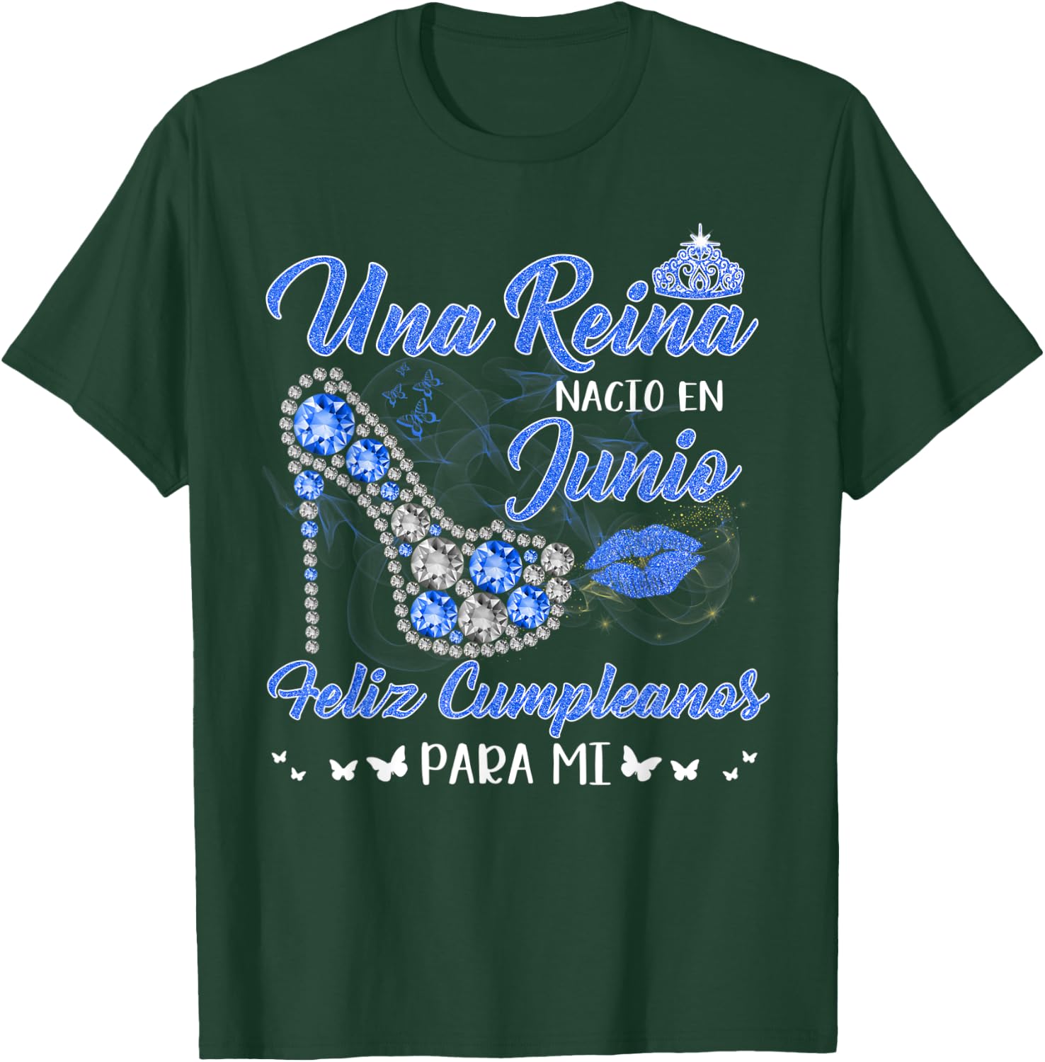 Una Reina Nacio En Junio Cumpleanos Camisa Blue June Queen T-Shirt - T-Shirt | Forest