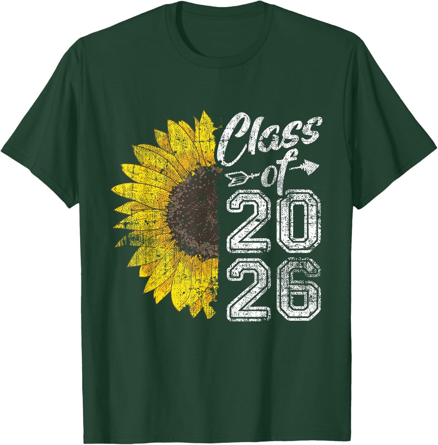 Class of 2026 Graduate Sunflower Senior 26 Last Day School T-Shirt - T-Shirt | Forest