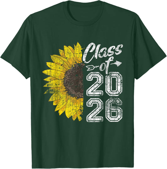 Class of 2026 Graduate Sunflower Senior 26 Last Day School T-Shirt - T-Shirt | Forest