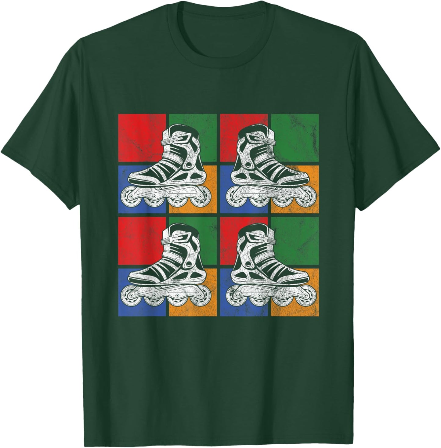 Inline Rollerblades Skater Skate Blades Roller Skating Gift T-Shirt - T-Shirt | Forest