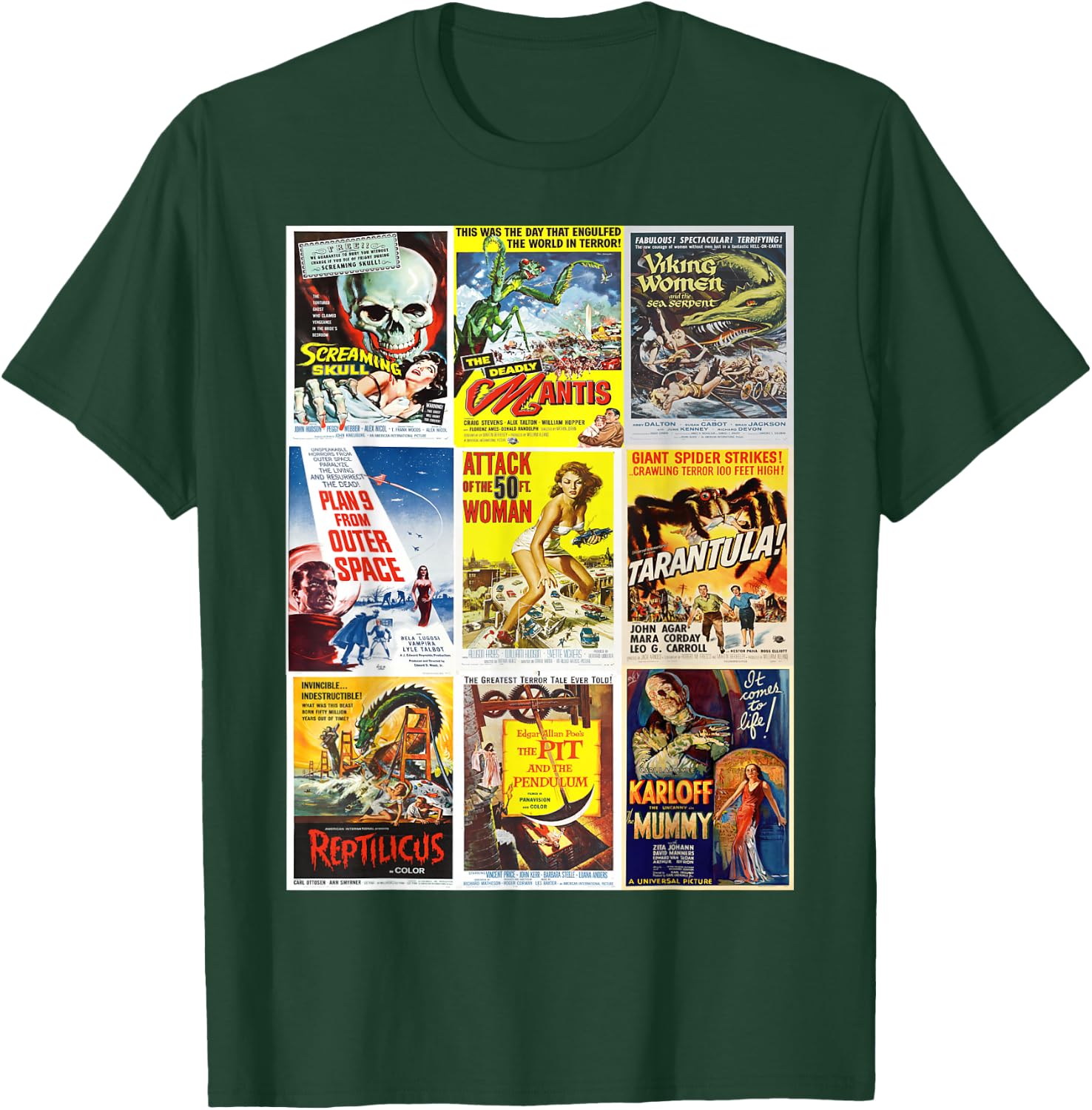 B Movie Poster Collection, Classic Sci-Fi Horror Monsters T-Shirt - T-Shirt | Forest