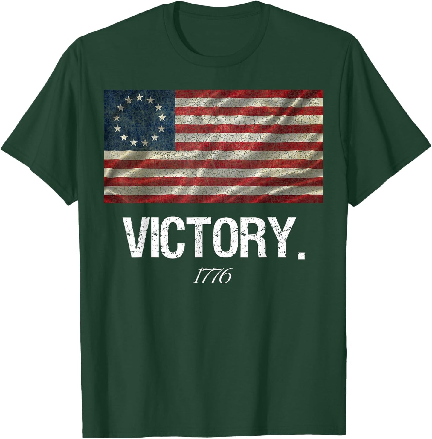 Betsy Ross Flag Shirt Revolution Victory 1776 American Flag Women Men T-Shirt - T-Shirt | Forest
