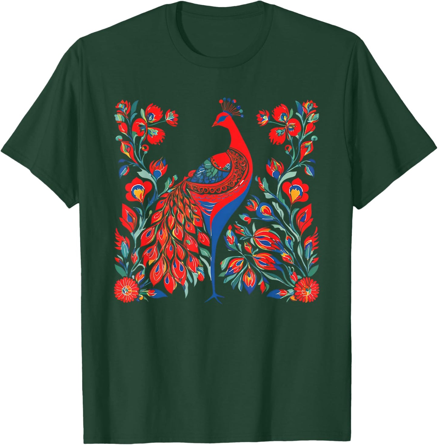 Firebird - Cute Floral Vintage Ukrainian Vyshyvanka Style T-Shirt - T-Shirt | Forest