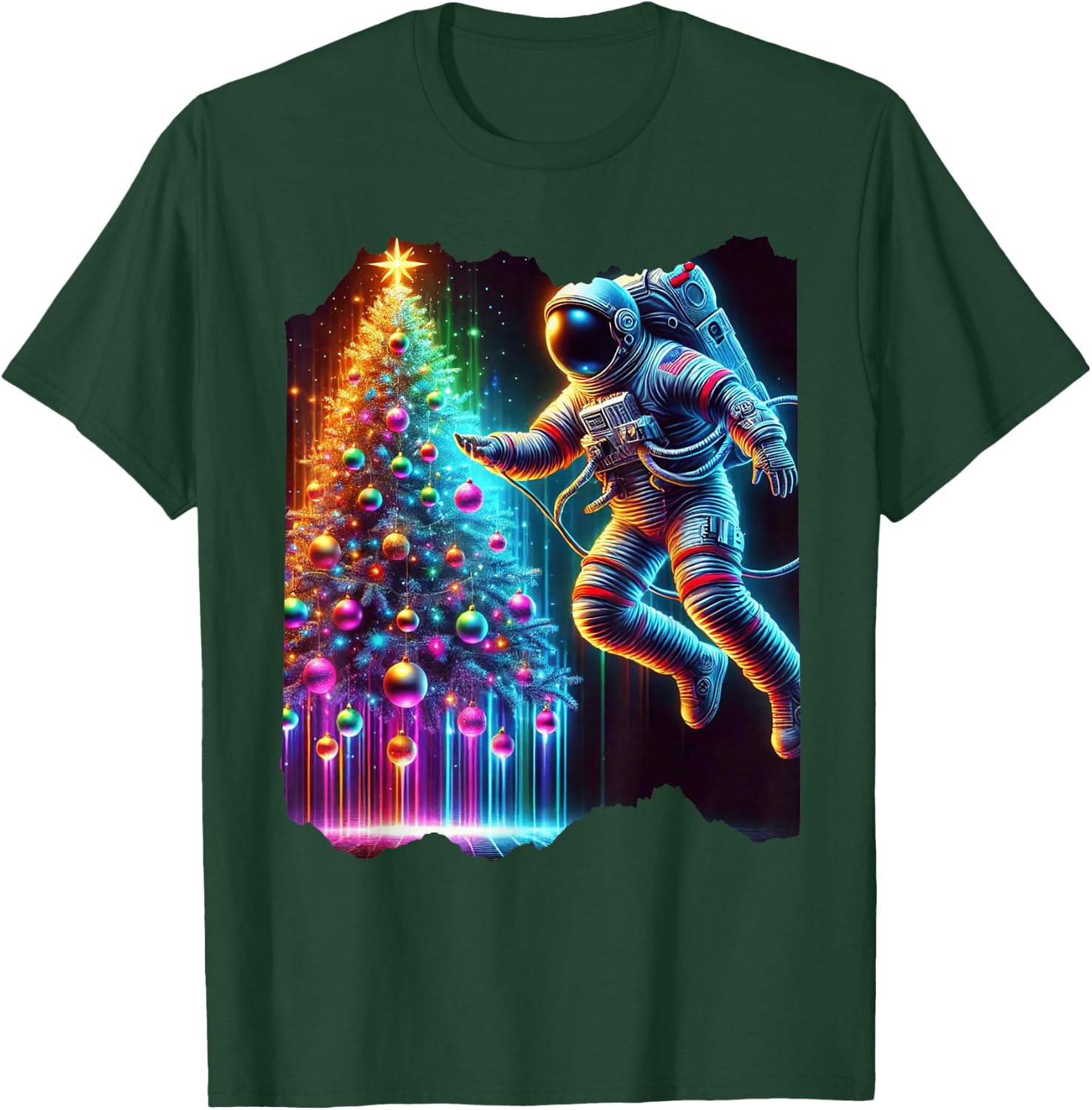 Astronaut Christmas Tree Xmas Space Christmas Astronaut T-Shirt - T-Shirt | Forest