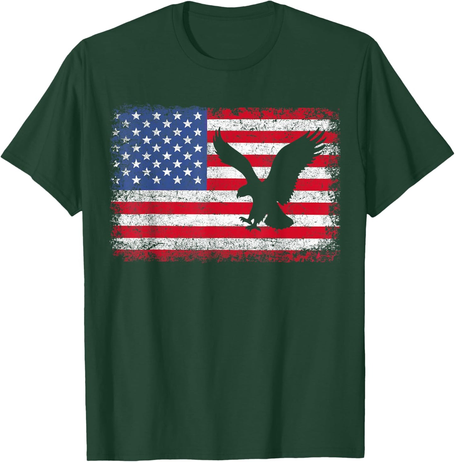 American Flag Eagle USA T Shirt T-Shirt - T-Shirt | Forest