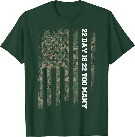 22 A Day Veteran Lives Matter Army Suicide Awareness T-Shirt - T-Shirt | Forest