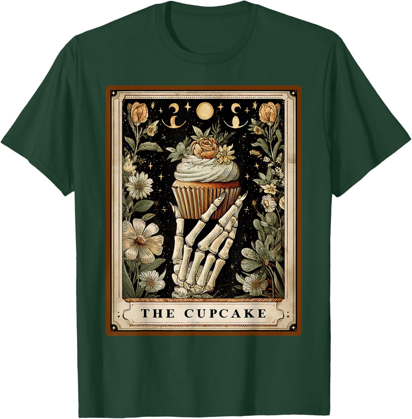 The Cupcake Baker Baking Tarot Card Skeleton Witchy T-Shirt - T-Shirt | Forest
